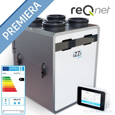 Rekuperator iZZi 402 ERV lewa strona z panelem STANDARD